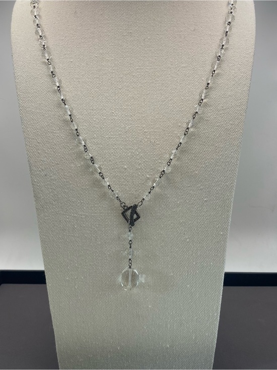 Silpada Jewelry - Retired Silpada 925 Sterling Glass/Crystal Drop Y-Necklace 35”